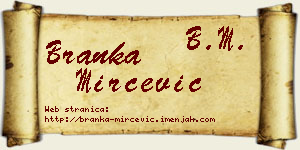 Branka Mirčević vizit kartica